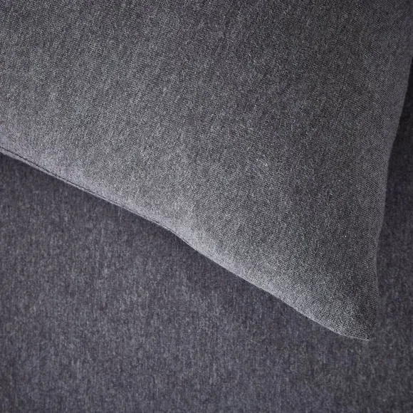 Standard Pillowcase Pair - Graphite, Cotton Jersey