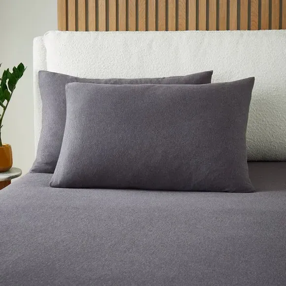 Standard Pillowcase Pair - Graphite, Cotton Jersey