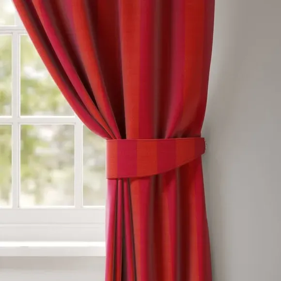 Striped Curtain Tieback - Geranium, Cotton