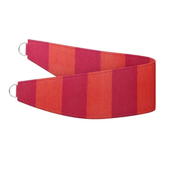 Striped Curtain Tieback - Geranium, Velvet