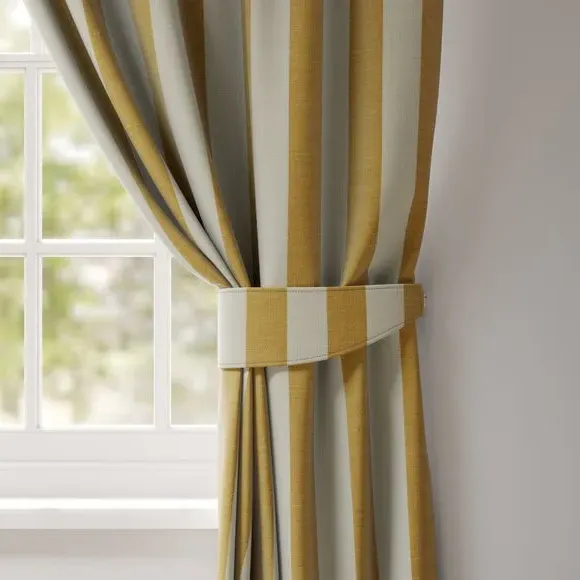 Striped Curtain Tieback - Ochre, Cotton Linen
