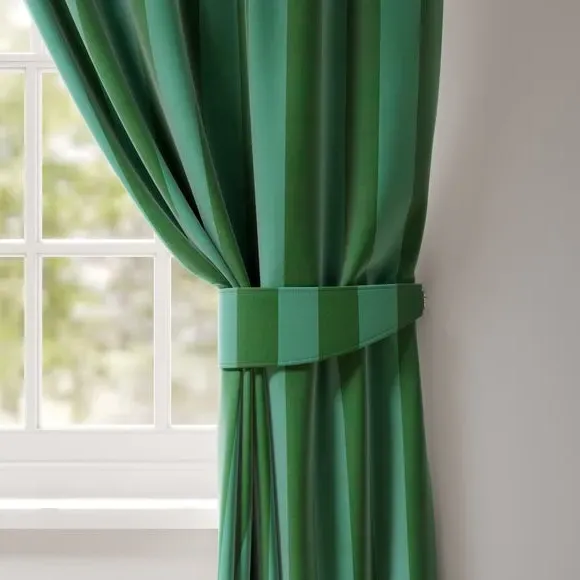 Striped Curtain Tieback - Teal, Velvet