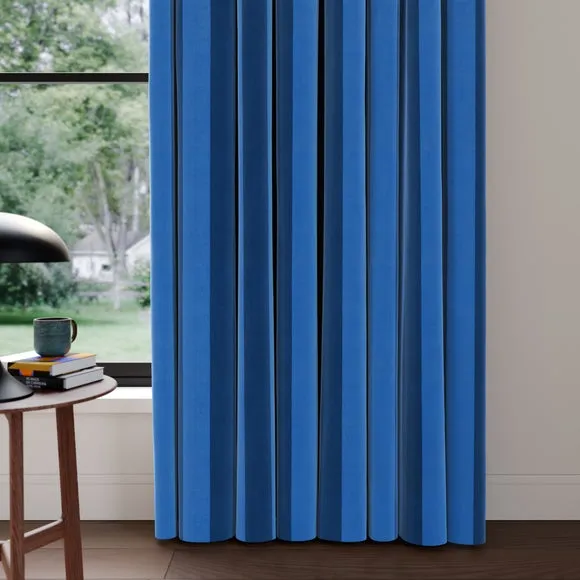 Striped Curtains Made to Measure - Blue, Velvet image