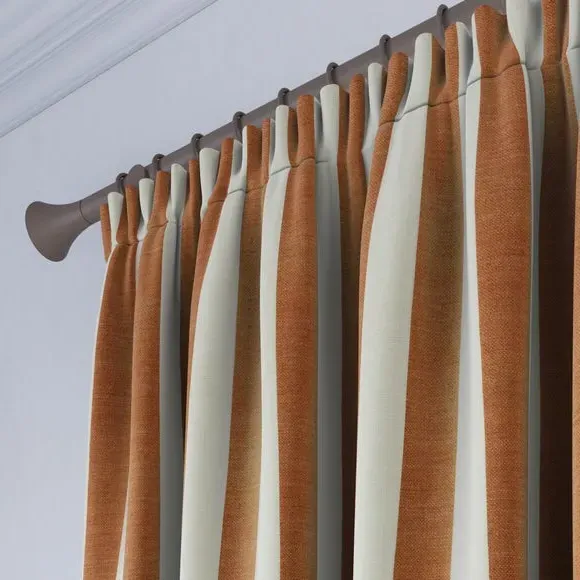 Striped Curtains Made to Measure - Butterscotch, Linen