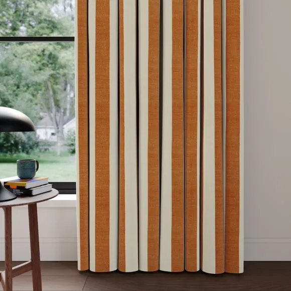 Striped Curtains Made to Measure - Butterscotch, Linen image
