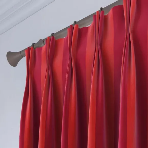 Striped Curtains Made to Measure - Geranium, Velvet