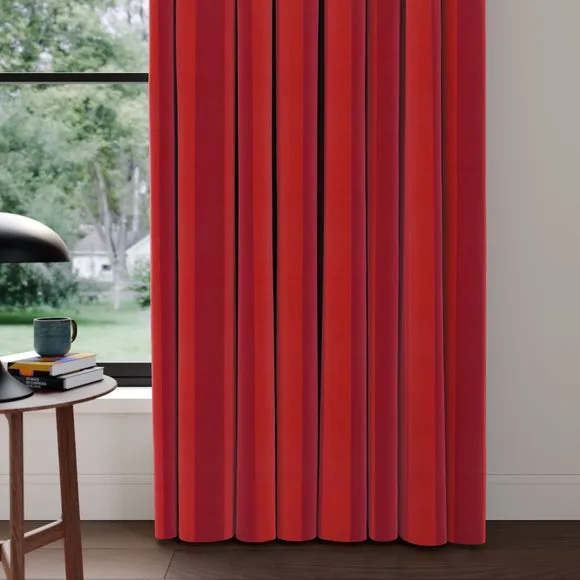 Striped Curtains Made to Measure - Geranium, Velvet