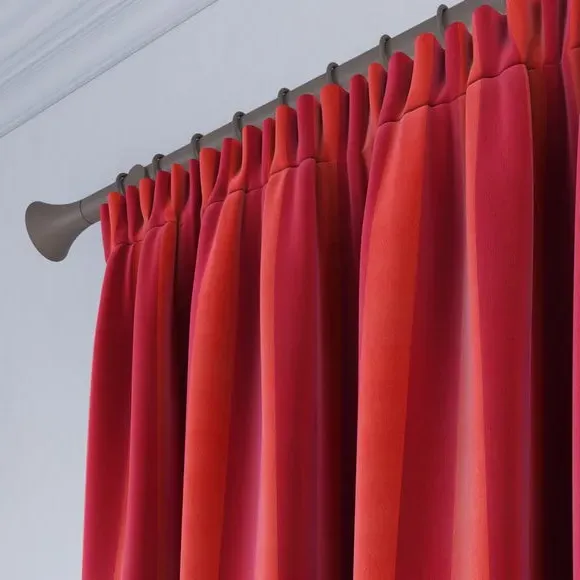 Striped Curtains Made to Measure - Geranium, Velvet