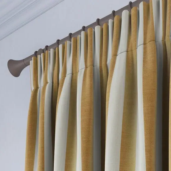 Striped Curtains Made to Measure - Ochre, Linen
