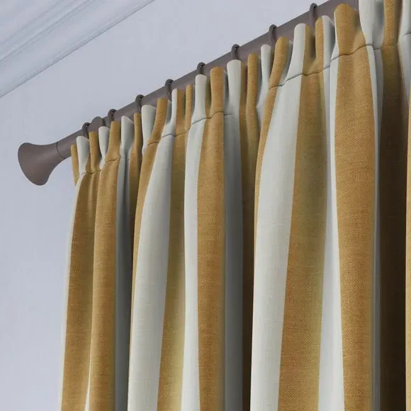 Striped Curtains Made to Measure - Ochre, Linen
