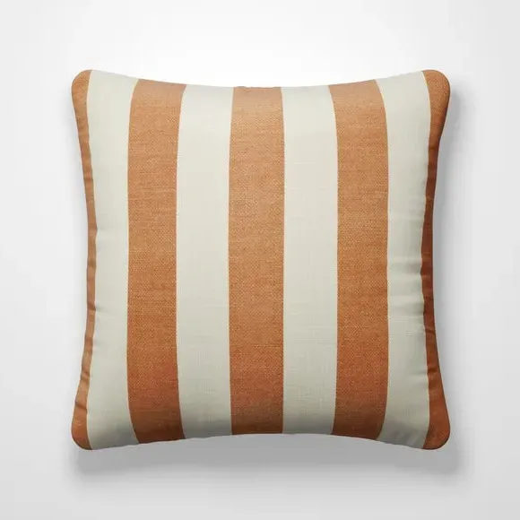 Striped Cushion Cover - Butterscotch, Cotton-Linen