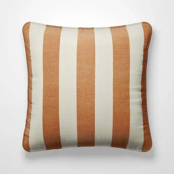 Striped Cushion Cover - Butterscotch, Cotton-Linen