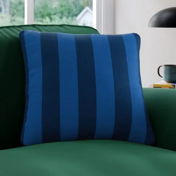 Striped Cushion Cover Made to Order - Blue, Cotton image