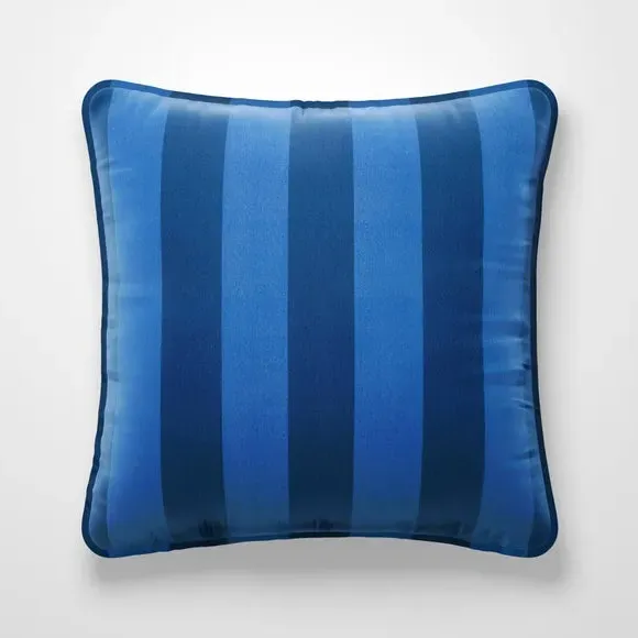 Striped Cushion Cover Made to Order - Blue, Velvet
