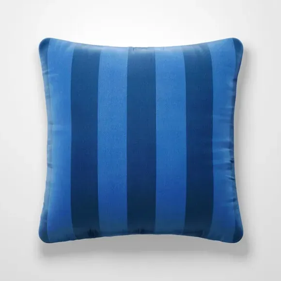 Striped Cushion Cover Made to Order - Blue, Velvet