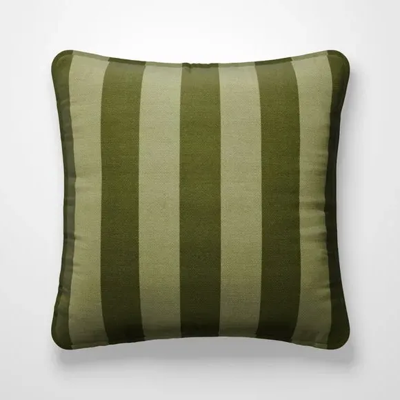 Striped Cushion Cover Made to Order - Olive, Cotton
