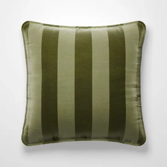 Striped Cushion Cover Made to Order - Olive, Velvet