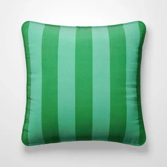Striped Cushion Cover Made to Order - Teal, Cotton