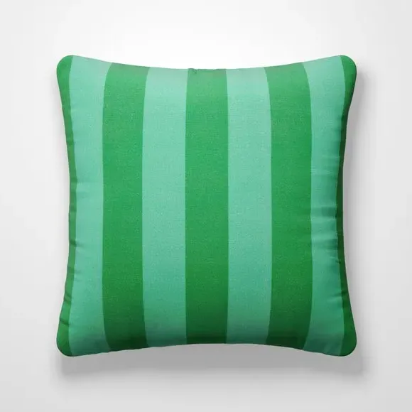 Striped Cushion Cover Made to Order - Teal, Cotton