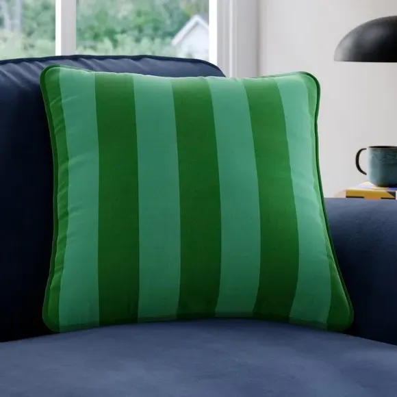 Striped Cushion Cover Made to Order - Teal, Velvet