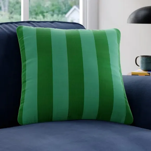 Striped Cushion Cover Made to Order - Teal, Velvet