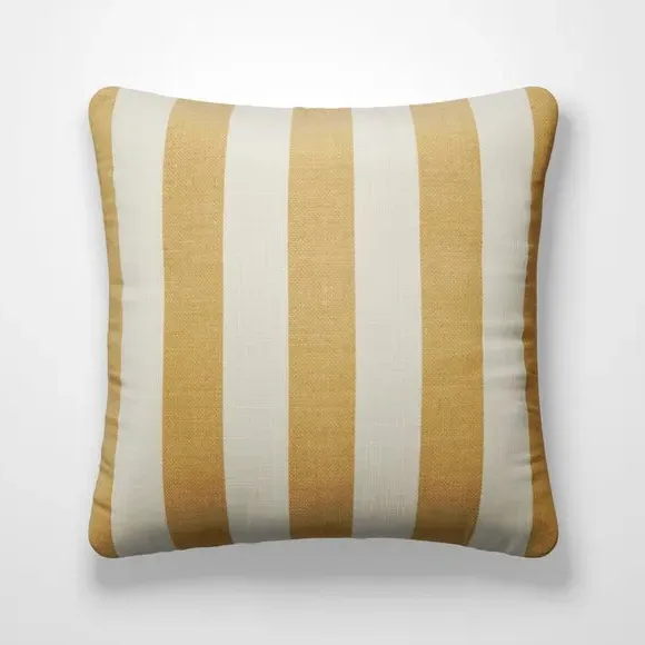 Striped Cushion Cover - Ochre, Cotton-Linen