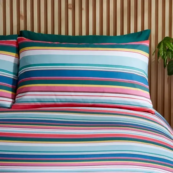 Striped Duvet Cover Set - Multicolor, Cotton