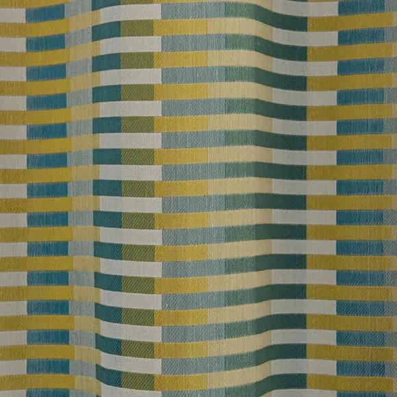 Striped Eyelet Curtains - Chartreuse, Polyester