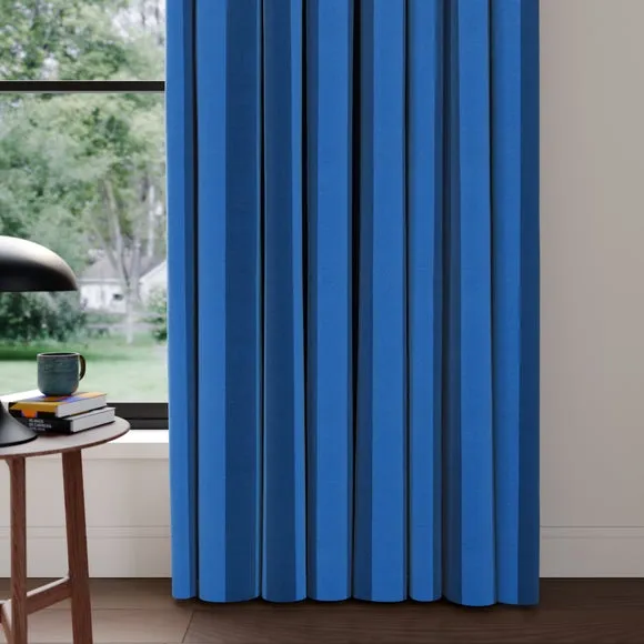 Striped Made to Measure Curtains - Blue, Cotton image