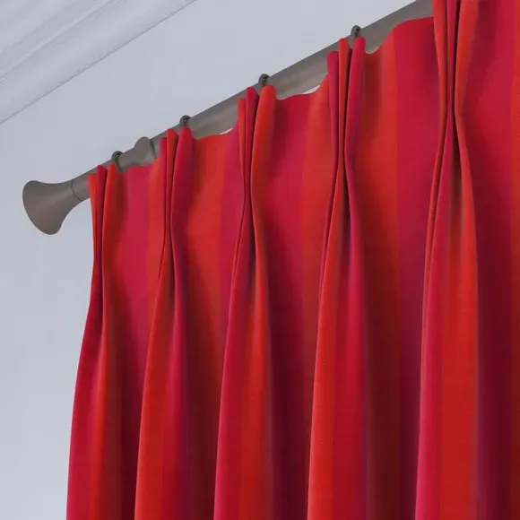 Striped Made to Measure Curtains - Geranium, Cotton