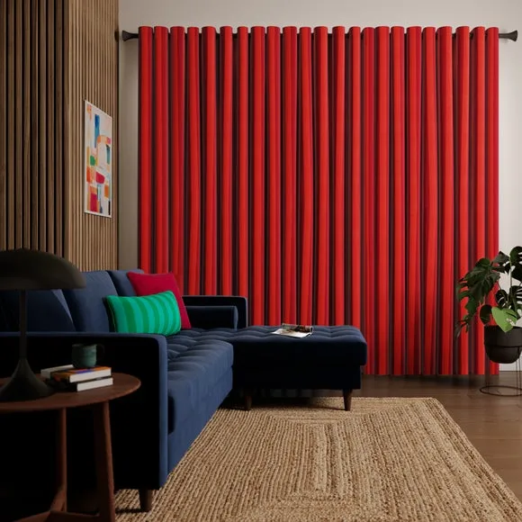 Striped Made to Measure Curtains - Geranium, Cotton