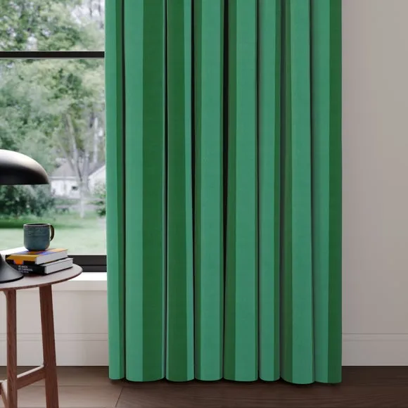 Striped Made to Measure Curtains - Teal, Cotton