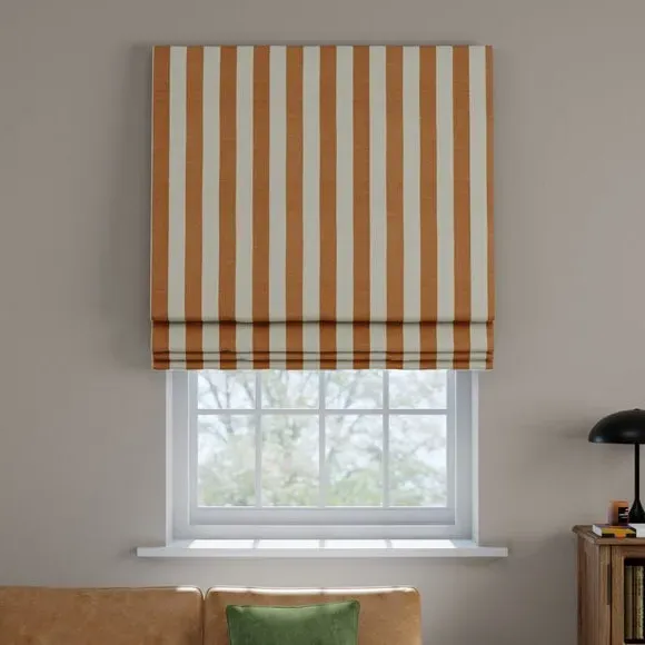 Striped Roman Blind - Butterscotch, Cotton Linen