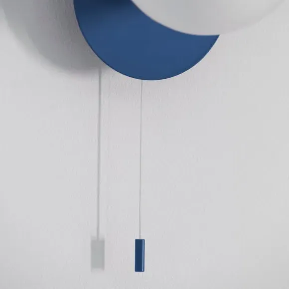 Tela Wall Light with Pull Cord - Blue