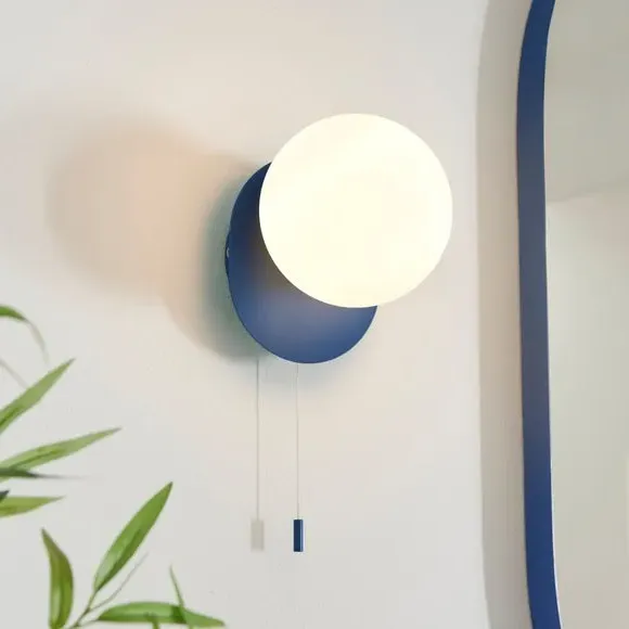 Tela Wall Light with Pull Cord - Blue