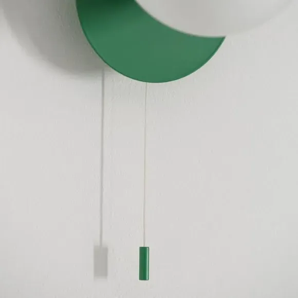 Tela Wall Light with Pull Cord - Green