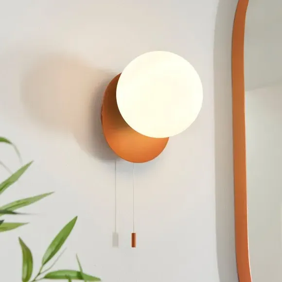 Tela Wall Light with Pull Cord - Orange