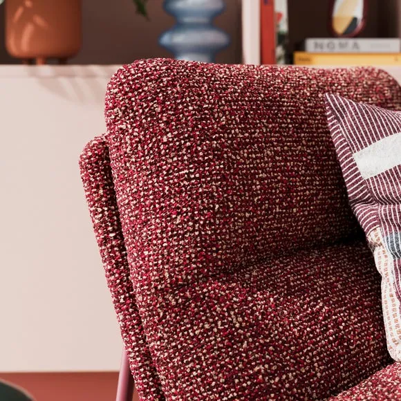 Textured Occasional Armchair - Burgundy, Sherpa
