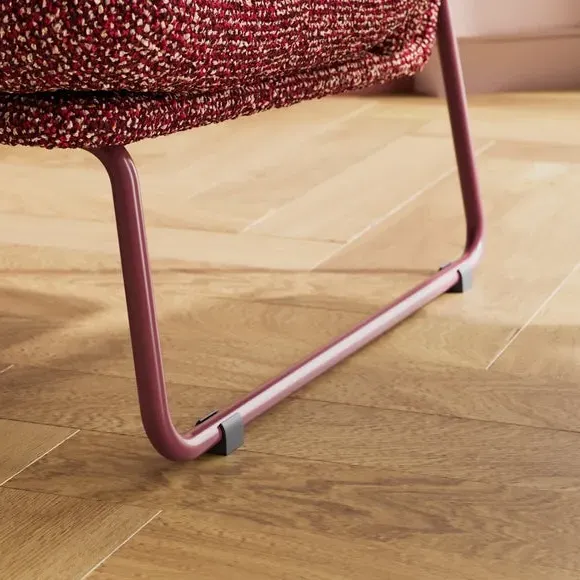 Textured Occasional Armchair - Burgundy, Sherpa