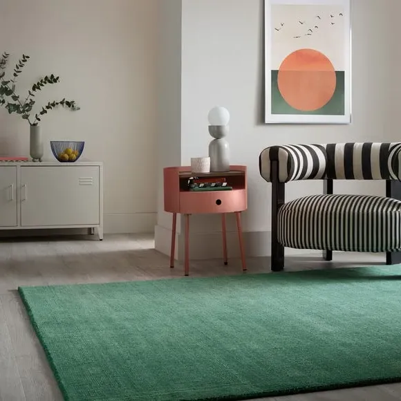 Textured Wool Rug - Emerald