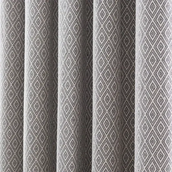 Thermal Eyelet Door Curtain - Grey, Polyester