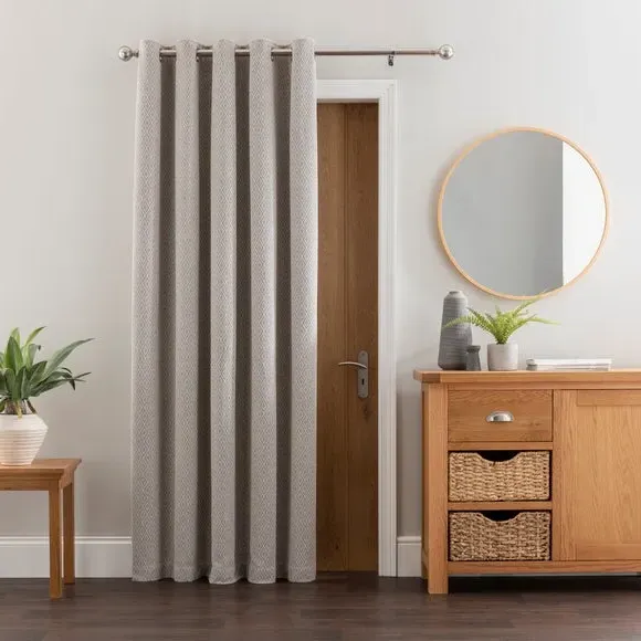 Thermal Eyelet Door Curtain - Grey, Polyester image
