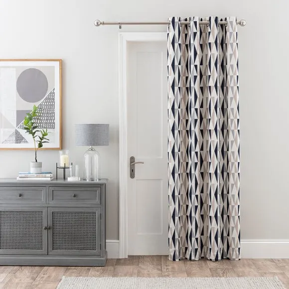 Thermal Eyelet Door Curtain - Navy, Chenille