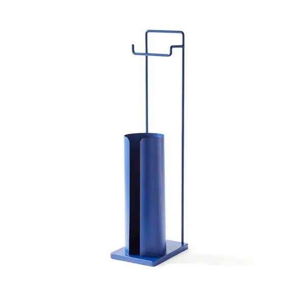 Toilet Roll Butler with Storage - Navy, Metal