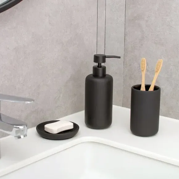 Toothbrush Holder - Black, Ceramic