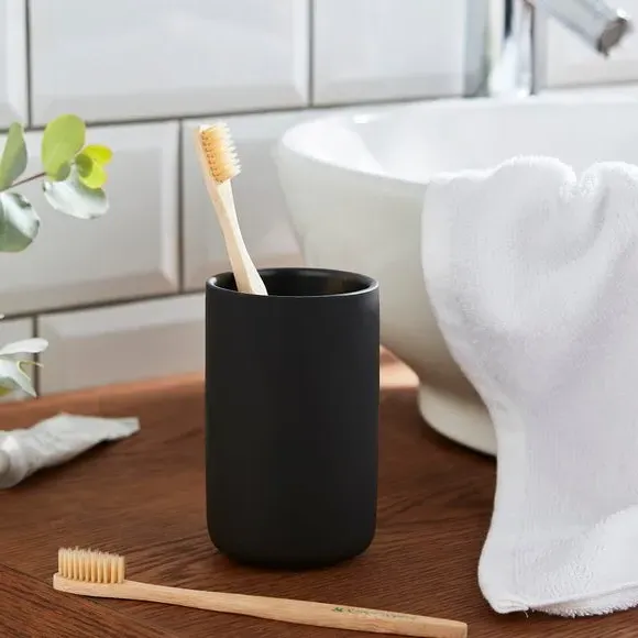 Toothbrush Holder - Black, Ceramic image