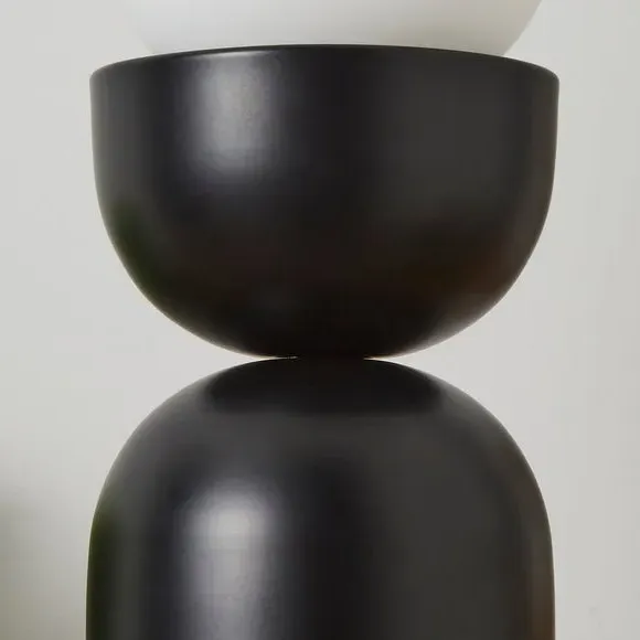Touch Table Lamp with Glass Shade - Black