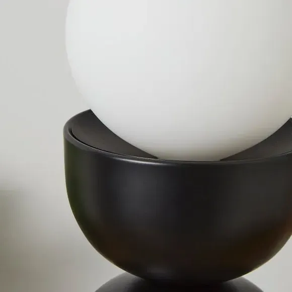 Touch Table Lamp with Glass Shade - Black