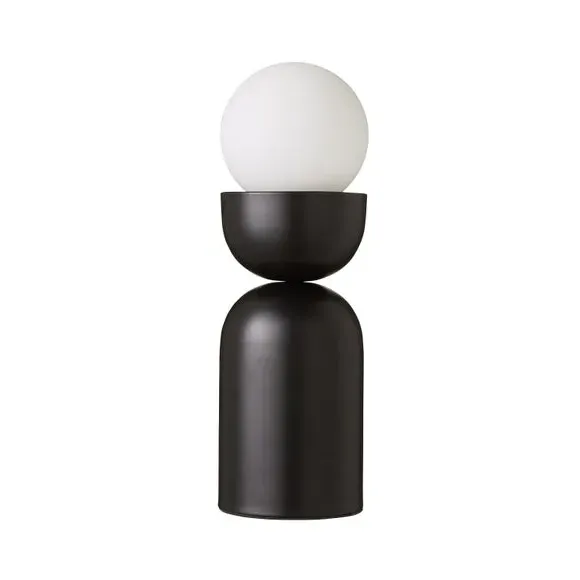 Touch Table Lamp with Glass Shade - Black