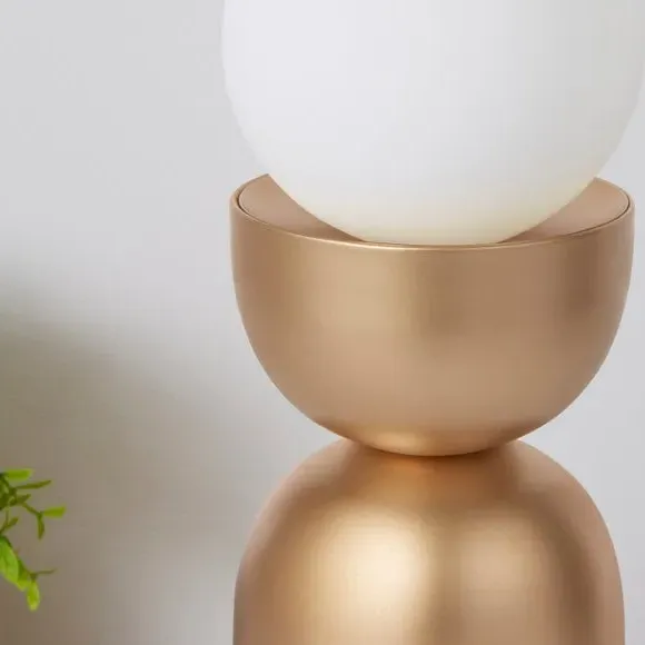 Touch Table Lamp with Glass Shade - Gold